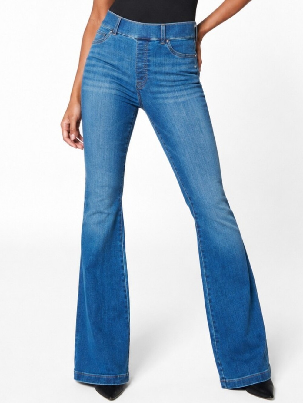 ❤️ SPANX SPANXSHAPE EVERYWEAR HIGH RISE FLARE SHAPWEAR JEANS, MEDIUM & LARGE